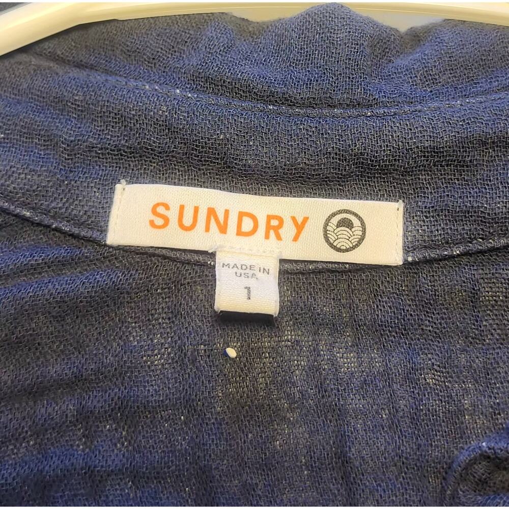 Sundry Dress Shirt tail Womens S 100% Cotton Gauze Beachy summer lightweight - Picture 8 of 11